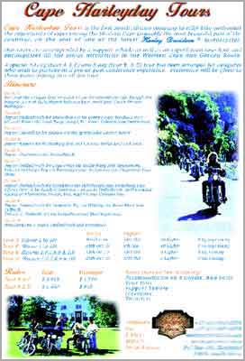 Cape Harleyday Tours Leaflet